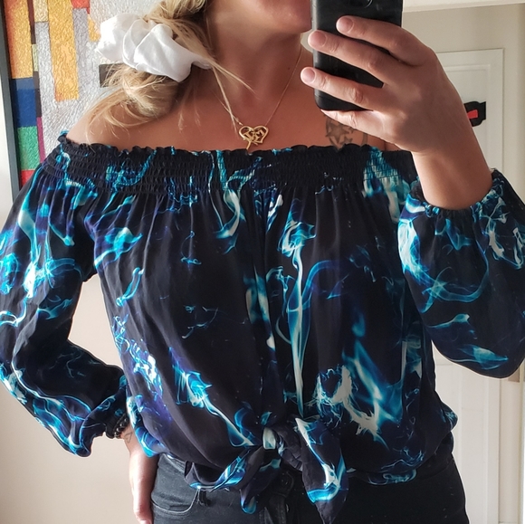 Nicole Miller silk off shoulder blouse - Picture 1 of 3